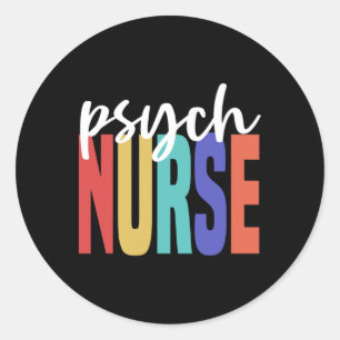 Sticker Rond Psychologie psychiatrique rétro Soins infirmiers P