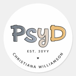 Sticker Rond Psychologue PsyD sur mesure
