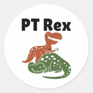 Sticker Rond PT Rex Thérapeute physique