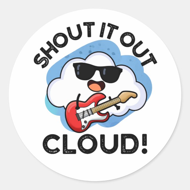 Sticker Rond Publier Le Nuage Drôle Musique Pun (Devant)