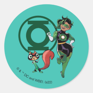 Sticker Rond Puce et Lanterne verte