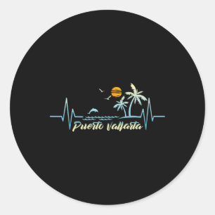 Sticker Rond Puerto Vallarta Mexique Souvenir Printemps Break P