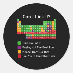 Sticker Rond Puis-Je Lancer Le Tableau Périodique