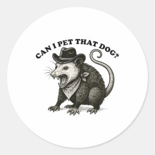 Sticker Rond Puis-Je Pet Ce Chien Mème Amoureux des animaux Fun