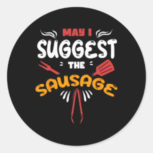 Sticker Rond Puis-je suggérer le maître de grillade à l'humour