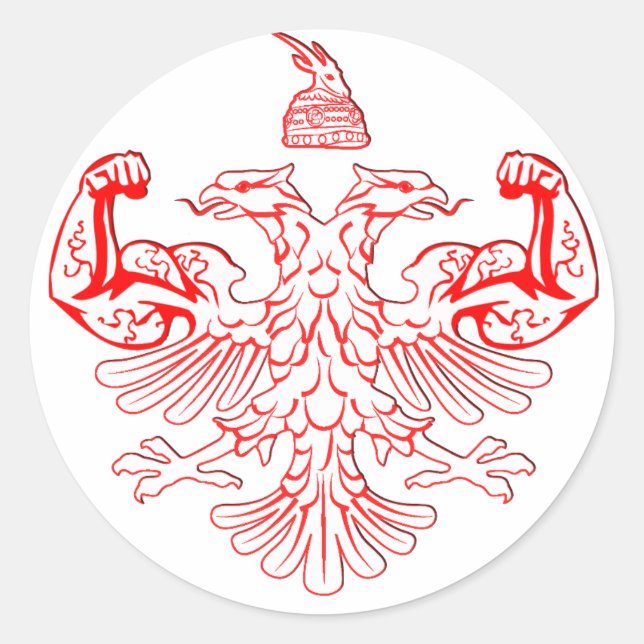 Sticker Rond Puissance albanaise (Devant)