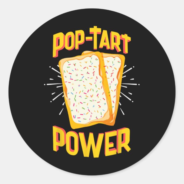 Sticker Rond Puissance amusante de la tarte à pop (Devant)
