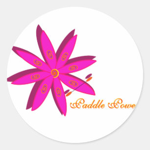 Sticker Rond Puissance de la pagaie (rose)