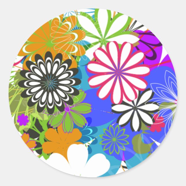Sticker Rond Puissance des fleurs ! (Devant)