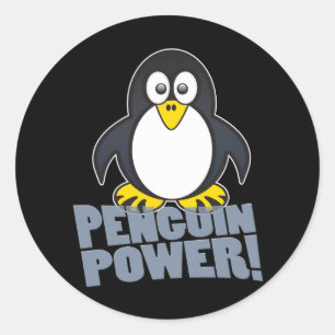 Sticker Rond Puissance des pingouins Linux