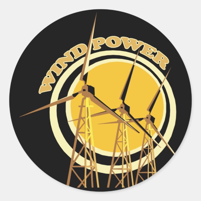 Sticker Rond Puissance éolienne (Devant)