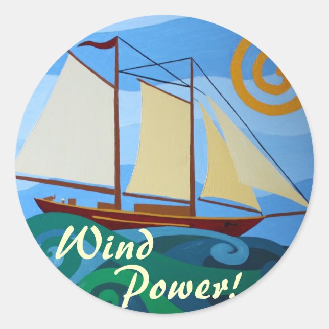 Sticker Rond Puissance éolienne (Devant)
