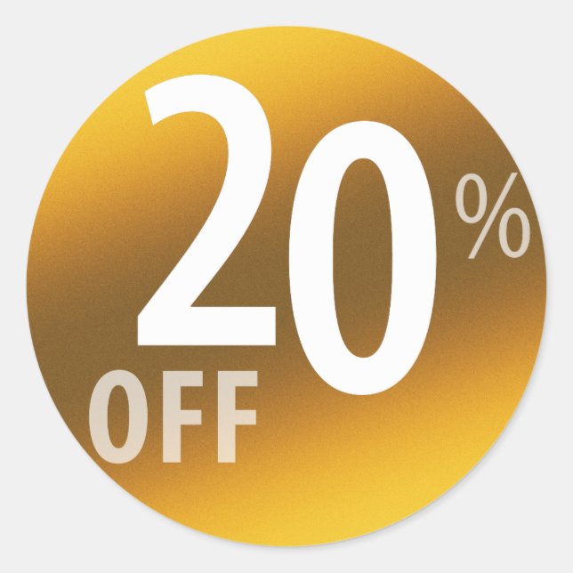 Sticker Rond Puissant panneau de 20 % DE RÉDUCTION SUR VENTE |  (Devant)