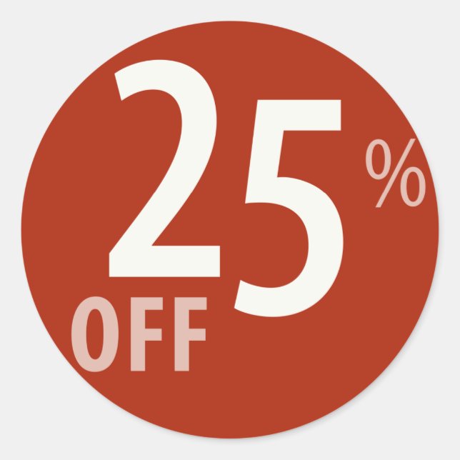 Sticker Rond Puissant panneau de 25 % DE RÉDUCTION SUR VENTE -  (Devant)