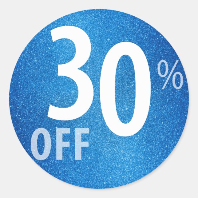 Sticker Rond Puissant SIGNE DE VENTE 30 % DE RÉDUCTION | Partie (Devant)