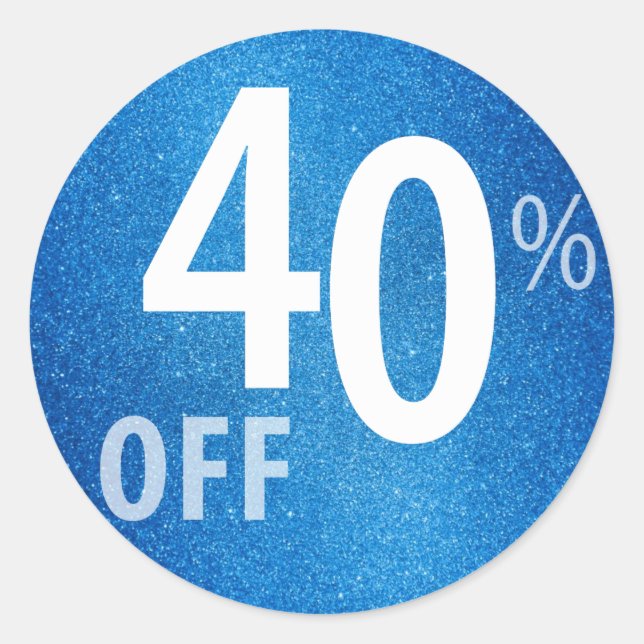 Sticker Rond Puissant SIGNE DE VENTE 40 % DE RÉDUCTION | Partie (Devant)