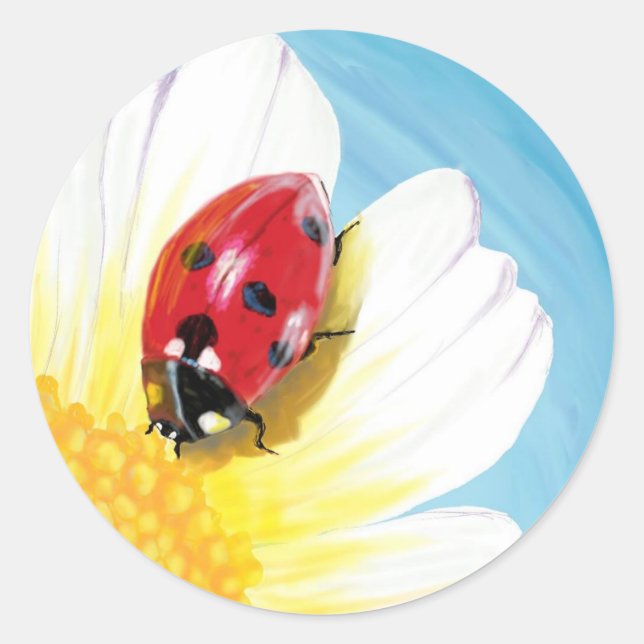 Sticker Rond Puissante coccinelle (Devant)