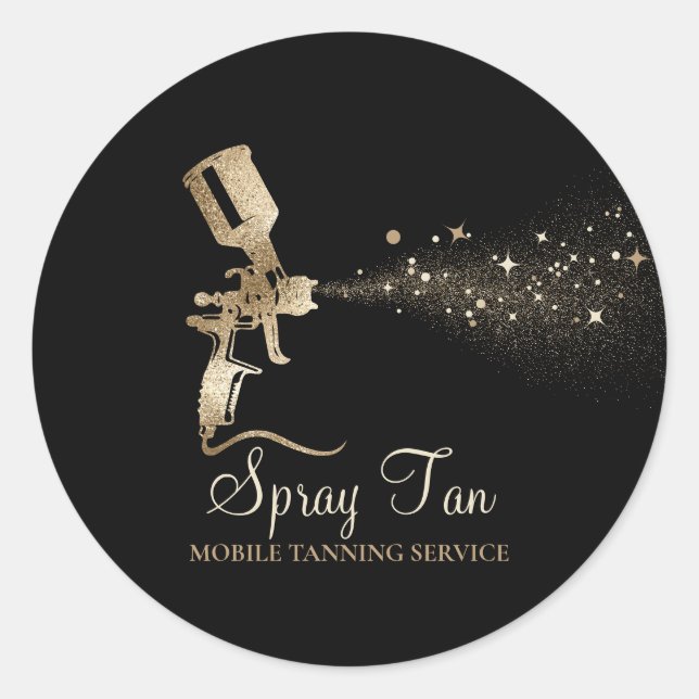 Sticker Rond Pulvériser Tan Mobile Tanning Air Brush (Devant)