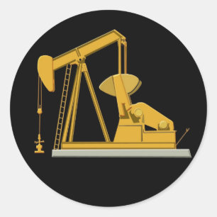 Sticker Rond Pumpjack d'or