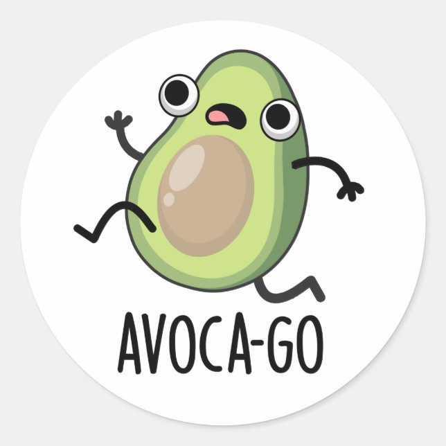 Sticker Rond Pun Avoca-go amusant Avocado (Devant)
