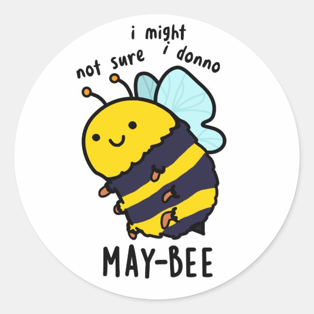 Sticker Rond Pun d'abeille à l'insecte drôle d'abeille (Devant)