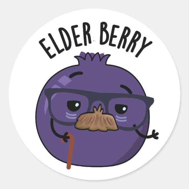 Sticker Rond Pun de Berry Amusant aux Anciens (Devant)