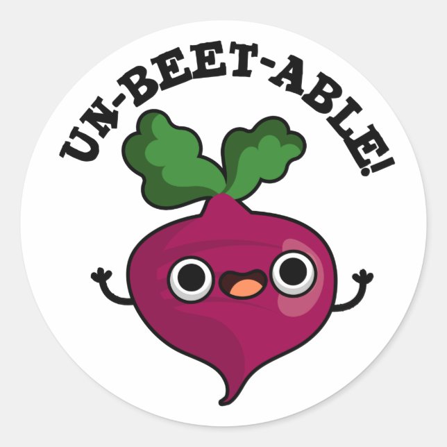 Sticker Rond Pun de betterave végétale mignonne non-perruquable (Devant)