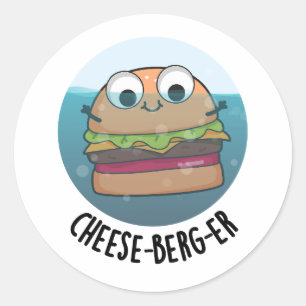 Sticker Rond Pun de cheeseburger amusant Ice-berg
