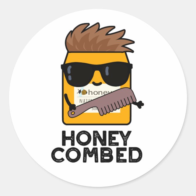 Sticker Rond Pun de miel amusant Composé de miel (Devant)