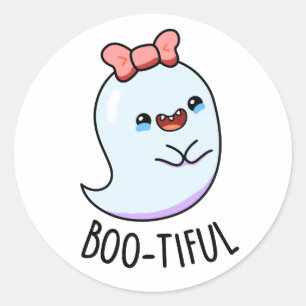 Sticker Rond Pun Halloween Fantôme Féminin Drôle Bootiful