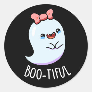 Sticker Rond Pun Halloween Fantôme Féminin Drôle Bootiful