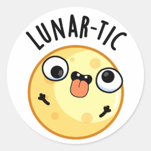 Sticker Rond Pun lunaire-tic drôle d'astronomie lunaire