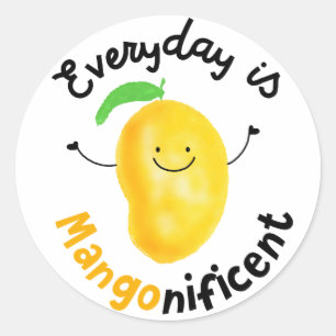 Sticker Rond Pun Mango Positif - Chaque jour est Mangonificent