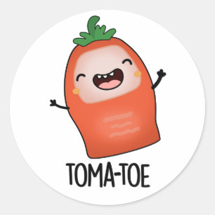 Sticker Rond Pun tomate amusant