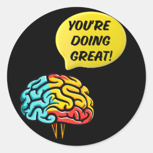 Sticker Rond Punny Positive : Votre dose quotidienne de santé m
