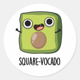 Sticker Rond Puns de l'avocat drôle Square-vocado