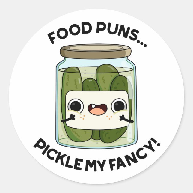 Sticker Rond Puns De Nourriture Picker Mon Fancy Amusant Pun De (Devant)