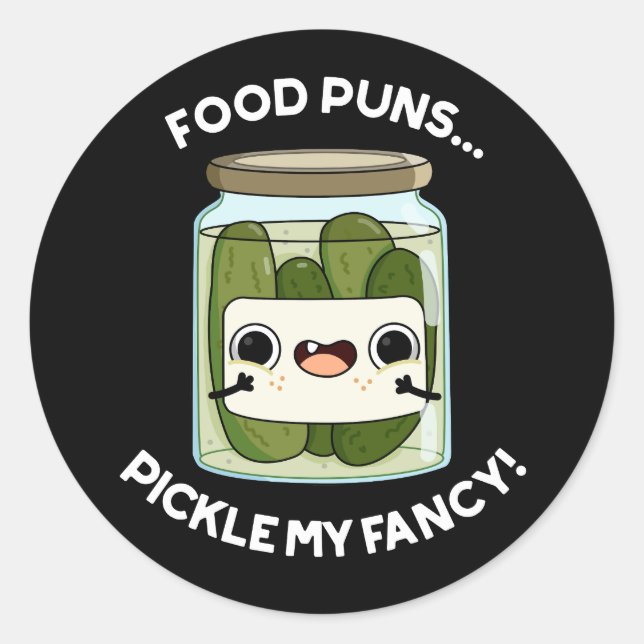 Sticker Rond Puns de nourriture Picker Mon Fancy Amusante Pun d (Devant)