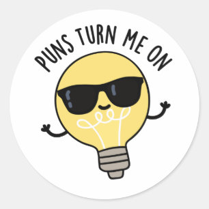 Sticker Rond Puns M'Allumer Amusant Pun À Ampoule