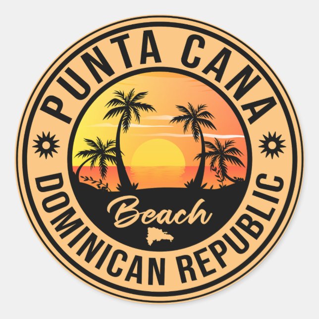 Sticker Rond Punta Cana République Dominicaine (Devant)