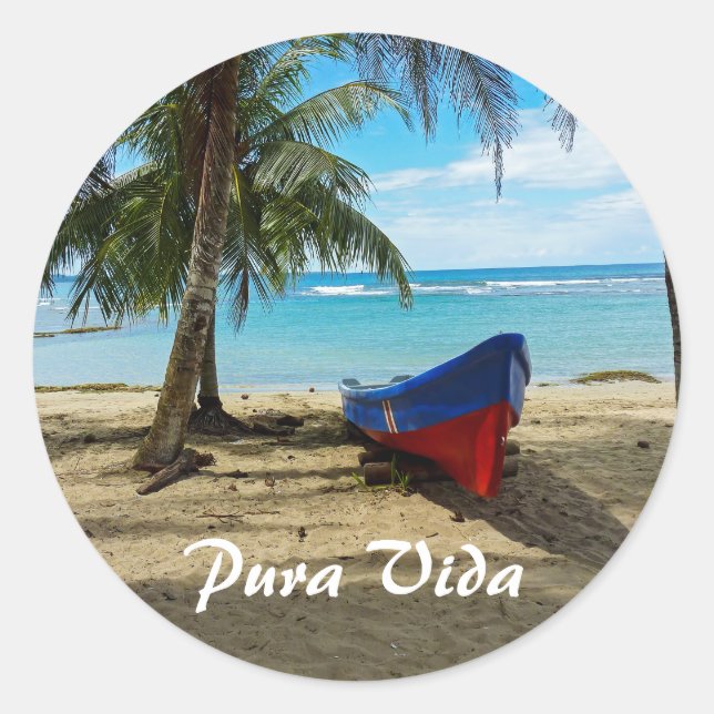 Sticker Rond Pura Vida au Costa Rica - Amérique centrale (Devant)