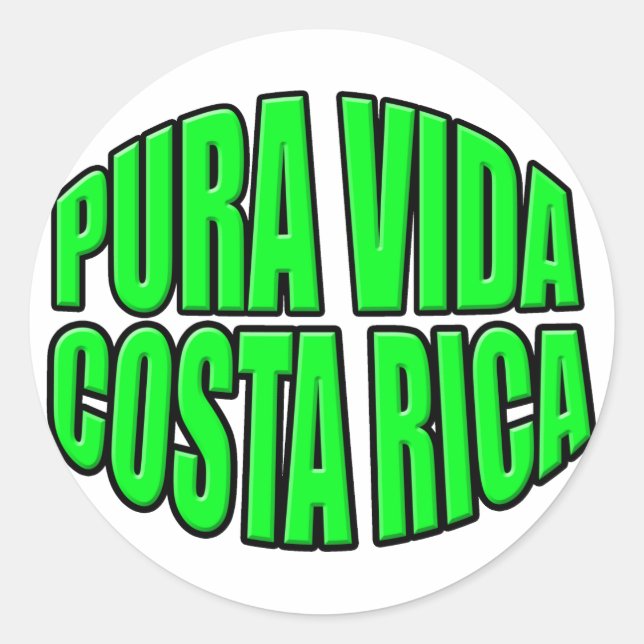 Sticker Rond Pura Vida Costa Rica Cercle Vert (Devant)