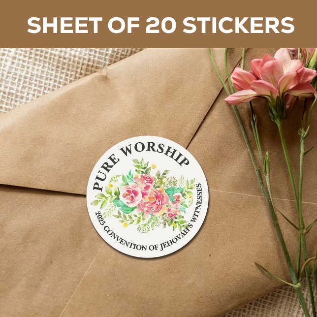 Sticker Rond Pure Culte 2025 Convention Enveloppe JW (Créateur téléchargé)