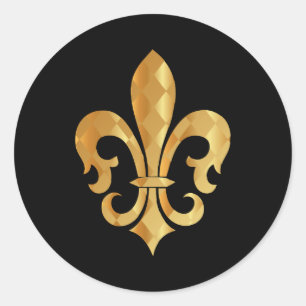 Sticker Rond Pure or fleur de Lis