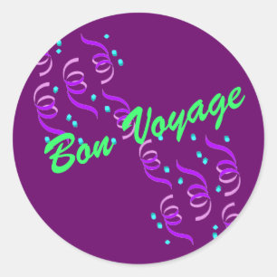 Sticker Rond Purple Bon Voyage P3S