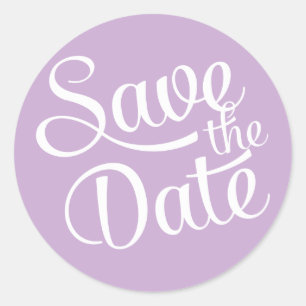 Sticker Rond Purple clair Enregistrer la date