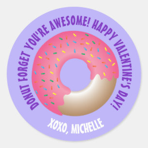 Sticker Rond Purple Donut Oubliez que vous êtes une belle Saint