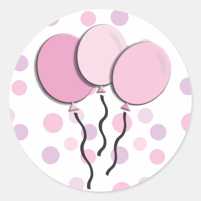 Sticker Rond Purple Lavender Pink Polka Dot Anniversaire (Devant)