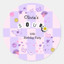 Sticker Rond Purple Pop Music Entre Ado Invitation Anniversaire