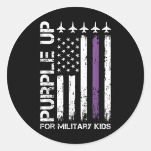 Sticker Rond Purple Pour Les Enfants Militaires